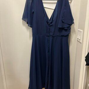 Chic Midi Flutter Sleeve Dress